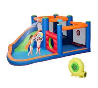Outsunny Castello Gonfiabile per Bambini 3-8 Anni con Scivolo, 380x340x170cm