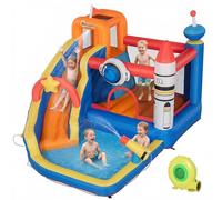 Outsunny Castello Gonfiabile per Bambini 3-8 Anni Tema Spazio 340x270x227cm