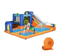 Outsunny Castello Gonfiabile per Bambini con Scivolo Piscina Muro d'Arrampicata Pompa e Borsa di Trasporto 430x420x200cm Multicolore Aosom Italy