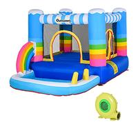 Outsunny Castello Gonfiabile per Bambini con Trampolino e Piscina, Pompa Elettrica Inclusa 280x170x155cm, Multicolore