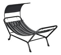 Outsunny Chaise longue Bain de Soleil Sdraio in acciaio e poliestere con baldacchino Cuscino e rotelle dim. 240 x 92 x 148 cm, grigio scuro