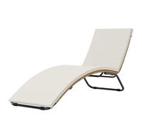 Outsunny Chaise Longue da Esterno in Rattan e Acciaio 75x57x80 cm Crema