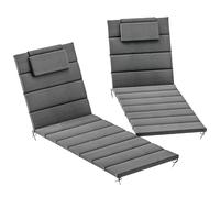 Outsunny Confezione 2 Cuscini per lettini prendisole Pieghevoli 203X66X3 cm con Poggiatesta