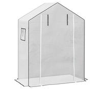 Outsunny Copertura di ricambio per serra da giardino 140 x 73 x 190 cm Copertura di ricambio per serra con finestra e porta con cerniera Protezione UV Protezione delle piante per il giardino Bianco