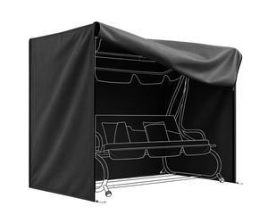 Outsunny Copertura per Dondolo da Giardino 3 Posti Impermeabile e Anti UV, Telo per Dondolo, 220x125x172 cm, Nero Aosom Italy