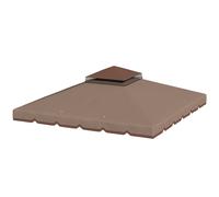 Outsunny Copertura per Gazebo 3x3 m a 2 Livelli con 8 Fori di Drenaggio, in Poliestere Cachi e Marrone Aosom Italy