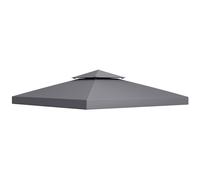 Outsunny Tetto di Ricambio per Gazebo 3x3m a 2 Livelli e Resistente ai Raggi UV, Grigio Scuro