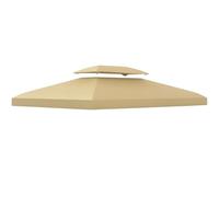 Outsunny Copertura per Gazebo da Giardino Telo 3x4m Beige Scuro