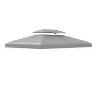 Outsunny Copertura per Gazebo da Giardino Telo 3x4m Grigio Chiaro