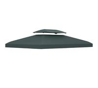 Outsunny Copertura per Gazebo da Giardino Tetto Sostitutivo Anti-UV Impermeabile in Poliestere, Telo Gazebo 3x4m con fori di drenaggio, Grigio Antracite