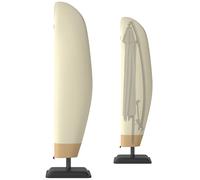 Outsunny Copertura per Ombrellone 3x3 m Impermeabile, Custodia Copri Ombrellone a Sbalzo con Cerniera e Laccio, Beige