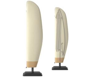 Outsunny Copertura per Ombrellone 3x3 m Impermeabile, Custodia Copri Ombrellone a Sbalzo con Cerniera e Laccio, Beige