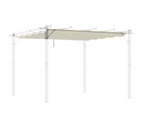 Outsunny Copertura retrattile per pergola, tessuto di ricambio per pergola da 3 x 3 m, tetto retrattile per gazebo, bianco crema