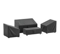 Outsunny Coperture per Mobili da Esterno Set 4 Pezzi 420D Oxford Nero