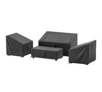 Outsunny Coperture per Mobili da Esterno Set 4 Pezzi, 420D Oxford Impermeabile, Copertura per Tavolo, Poltrone e Divano da Giardino con 6 Prese d'Aria, Antivento, Nero