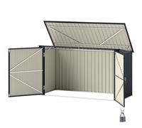 Outsunny Copribidone per 3 Cassonetti da 240L con Coperchio Apribile Grigio