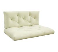 Outsunny Cuscini da Giardino Set 2 Pezzi per Schienale e Seduta Crema | Imbottitura Spessa, Cuscini da Esterno in Poliestere, per Divani e Pallet