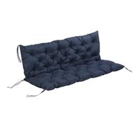 Outsunny Cuscino da Giardino Moderno con 6 Lacci 150x98x8 cm Blu Scuro | per Sedute da Esterno, Cuscino da Esterno Imbottito, Cotone e Poliestere, per Divani Dondoli Panche