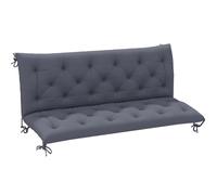Outsunny Cuscino da Giardino Moderno con 6 Lacci 150x98x8 cm Grigio Scuro | per Sedute da Esterno, Cuscino da Esterno Imbottito, Cotone e Poliestere, per Divani Dondoli Panche