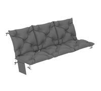 Outsunny Cuscino per panca a 3 posti, 150 x 100 x 10 cm, con nastri, schienale, per esterni, UPF30+, con tasca laterale, impermeabile, per panca a dondolo, grigio scuro
