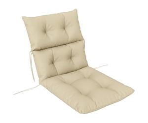 Outsunny Cuscino per sedia, 115 x 56 cm, con laccetti, schienale, spessore 10 cm, impermeabile, per casa, giardino, ufficio, sedie, beige