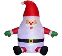 Outsunny Decorazione Natalizia Gonfiabile, 1,83 m Babbo Natale con Palla Luminosa Rotante, Decorazione da Giardino, Illuminazione a LED, luci Natalizie autogonfiabili per Uso Interno ed Esterno