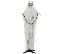 Outsunny Decorazione per Halloween, 183 cm, per Halloween, con luci a LED, funzione audio, decorazione per la porta di casa con braccia regolabili, testa, decorazione da giardino a grandezza naturale