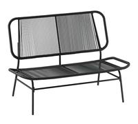 Outsunny Divano da Giardino 2 Posti in Rattan PE, Divanetto da Esterno Seduta e Schienale Intrecciati, Telaio in Acciaio, Divano da Esterno, per Terrazza e Cortile, Capacità 240 kg, Nero