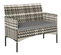 Outsunny Divano da giardino 2 posti in resina intrecciata con cuscini divano da esterno con braccioli 115 x 63 x 85 cm grigio chiaro Aosom Italy
