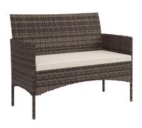 Outsunny Divano da Giardino in Rattan 2 Posti Divanetto da Esterno Beige