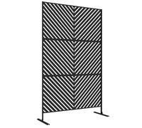 Outsunny Divisore da Giardino Sichtschutz Garten, forme geometriche, metallo, 122 x 45 x 198 cm, nero