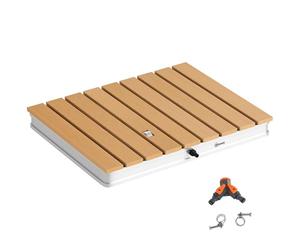 Outsunny Doccia da Giardino Portatile, Doccia da Esterno con Altezza Regolabile a 4 m con Getti d'Acqua Regolabili, Resistente ai Raggi UV e al Gelo, per Sauna, Campeggio, 70x55 cm, Effetto Legno