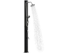 Outsunny Doccia Solare da Giardino 35L, Doccia da Giardino con Protezione Antigelo, con 2 Soffioni a Pioggia, Rubinetto per Piedi, Acqua Calda max. 60°C, per Piscina Campeggio, Senza Elettricità, Nero