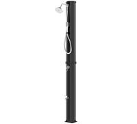 Outsunny Doccia Solare da Giardino 60L, Doccia da Giardino con 2 Soffioni a Pioggia, Rubinetto per Piedi, Acqua Calda Fino a 60°C, per Piscina Campeggio Esterno Terrazzo, Senza Elettricità, Nero