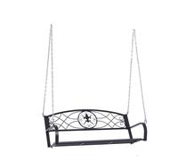 Outsunny Dondolo 2 Persone Design Classico Catene Incluse da Giardino Acciaio 132 x 63 x 58 cm Nero Aosom