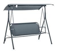 Outsunny Dondolo 3 Posti con Tettuccio Parasole Inclinabile e Cuscini Grigio