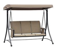 Outsunny Dondolo 3 Posti Tettuccio Regolabile 196x128x172cm, Marrone