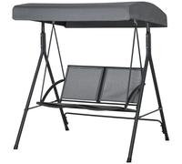 Outsunny Dondolo a 2 Posti da Giardino con Tettuccio Regolabile
