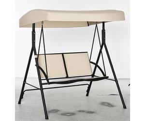 Outsunny Dondolo a 2 Posti da Giardino per Esterni 140x118x162cm Beige
