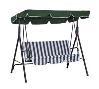 Outsunny Dondolo da Esterno 3 Posti con Tettuccio e Cuscini Verde