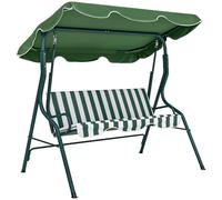 Outsunny Dondolo da Giardino 3 Posti 240 kg 170x110x153 cm Verde e Bianco