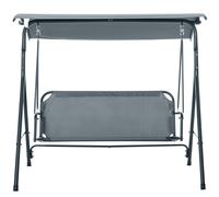 Outsunny Dondolo da Giardino 3 Posti con Tettuccio Inclinabile e Cuscini Grigio