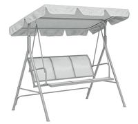 Outsunny Dondolo da Giardino 3 Posti con Tettuccio Parasole Regolabile Rimovibile, Dondolo da Esterno con Seduta Traspirante in Poliestere, Portata 240 kg, 171x108x154 cm, Grigio Chiaro