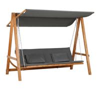 Outsunny Dondolo da Giardino 3 Posti Convertibile in Letto Matrimoniale, 225.5x113x180cm