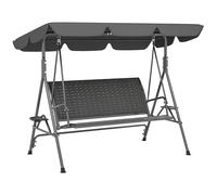 Outsunny Dondolo 3 Posti per Esterno in Rattan PE e Acciaio