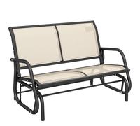 Outsunny Dondolo da Giardino a 2 Posti in Metallo e Tessuto Traspirante Beige