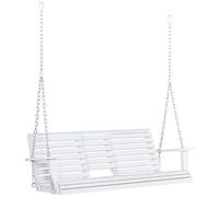 Outsunny Dondolo Sospeso 3 Posti in Legno per Giardino o Terrazzo con Tavolino