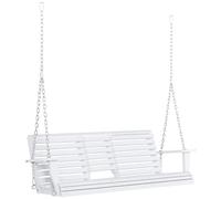 Outsunny Dondolo Sospeso per Esterno Legno di Abete 2-3 Posti, Bianco