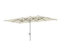 Outsunny Doppio Parasole con manovella 451x264 cm Antivento Bianco crema