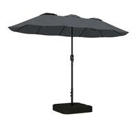 Outsunny Doppio Parasole da Giardino con Base e Manovella, 3x1.5m, Beige